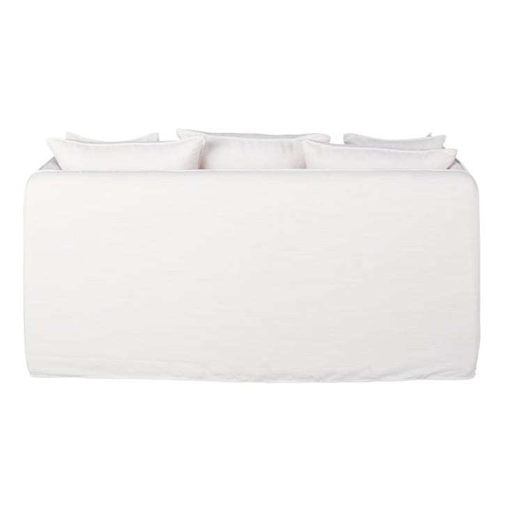 Maisons du Monde Louvain - Sofá cama de 2 plazas de tela blanca efecto lino colchón 10 cm Ofertas