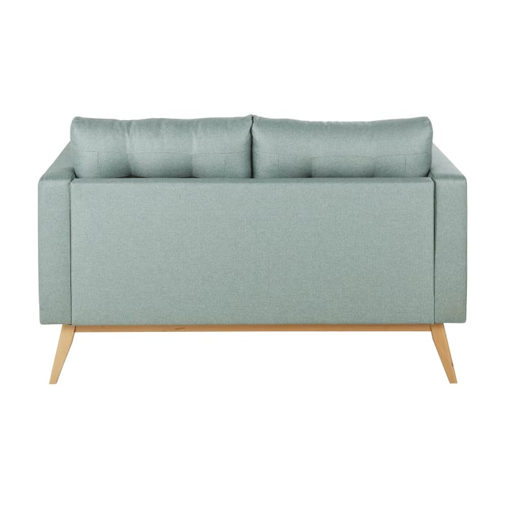 Maisons du Monde Brooke - Sofá de tela de 2 plazas verde agua moteado En oferta