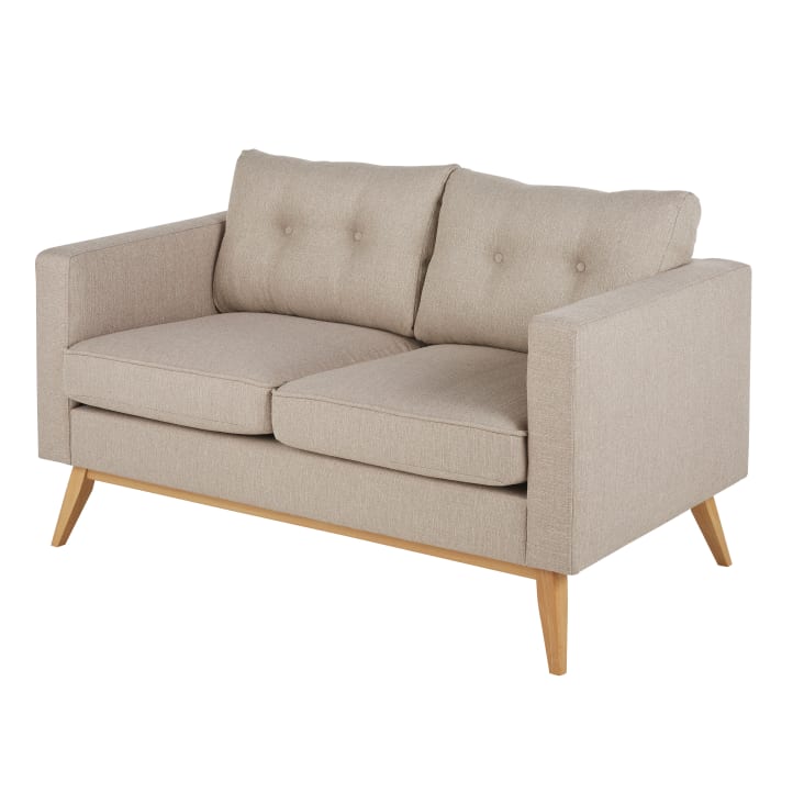 Maisons du Monde Brooke - Sofá de estilo escandinavo de 2 plazas en beige moteado Gran oferta