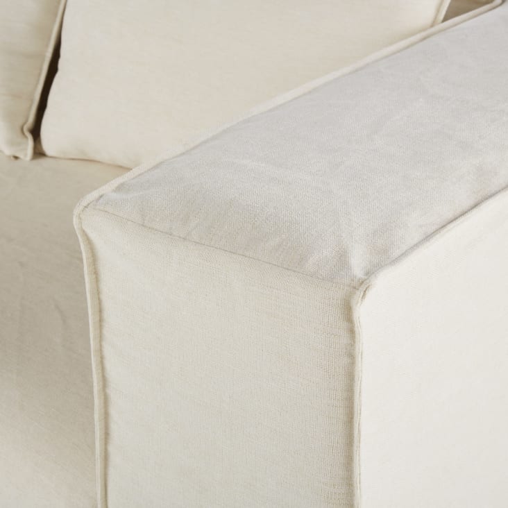 Maisons du Monde Lena - Sofá de 3/4 plazas de tela beige Rebajas de fábrica