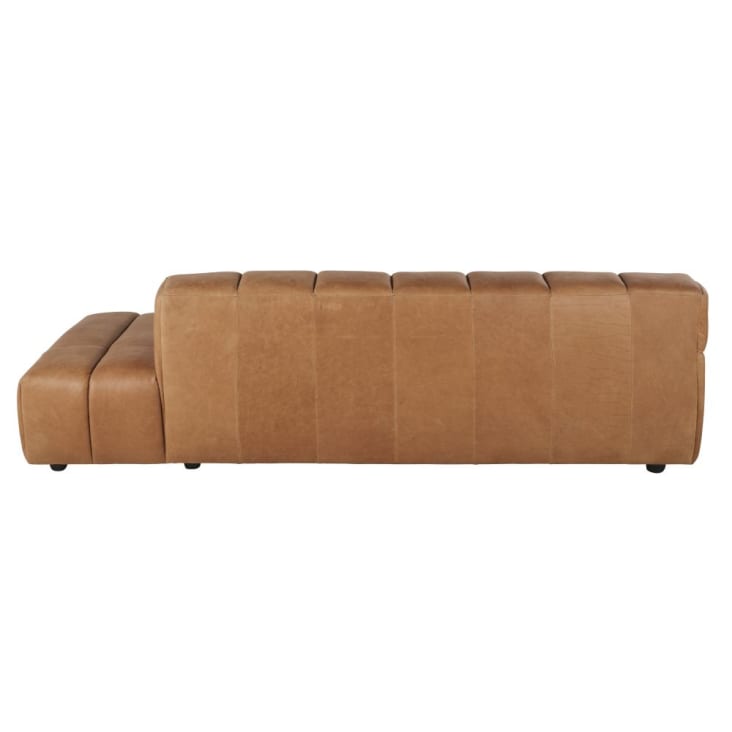 Maisons du Monde Snoop - Sofá de 3/4 plazas de cuero color caramelo Los más vendidos