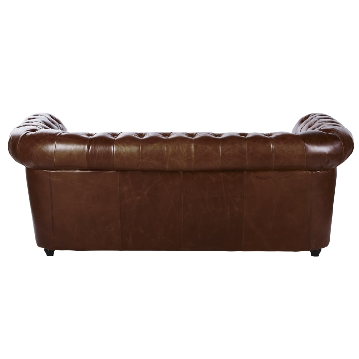 Maisons du Monde Chesterfield - Sofá vintage de 3 plazas de cuero marrón capitoné Tienda