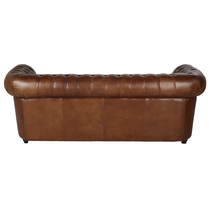 Maisons du Monde Chesterfield - Sofá vintage de 3 plazas de cuero marrón capitoné Tienda