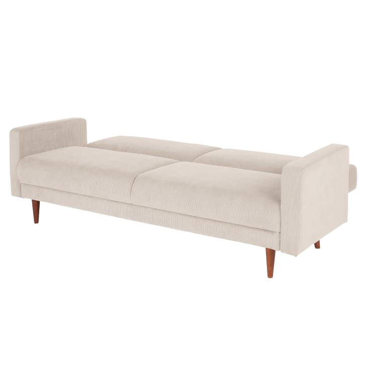 Maisons du Monde Livia - Sofá cama de 3 plazas de terciopelo beige Oferta especial de fábrica