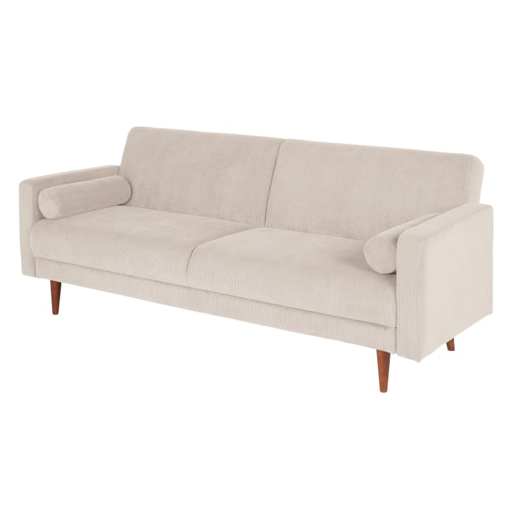 Maisons du Monde Livia - Sofá cama de 3 plazas de terciopelo beige Oferta especial de fábrica