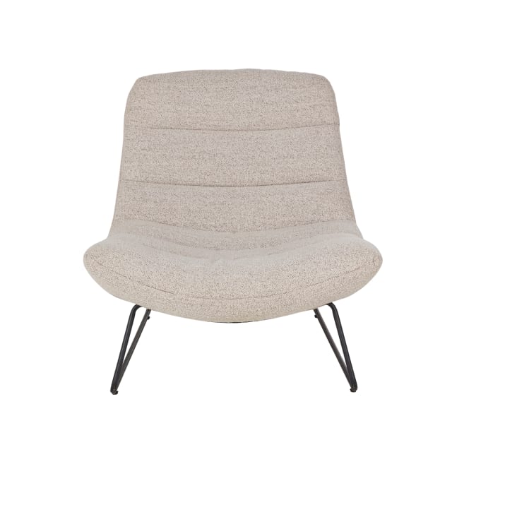Maisons du Monde Moon - Sillón de tela rizada gris con reposapiés Solo queda un día