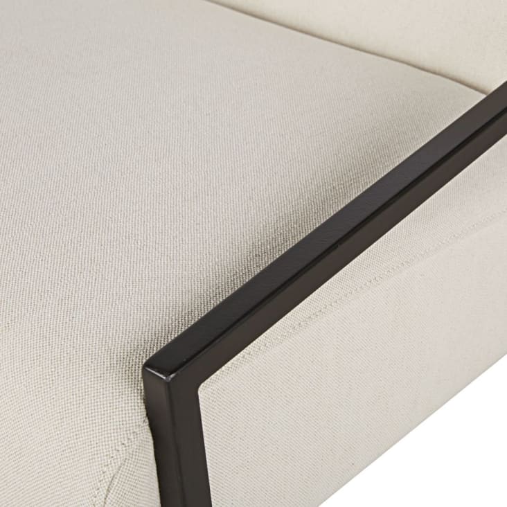 Maisons du Monde Citizen - Sillón de algodón beige y patas de acero negro Grandes descuentos