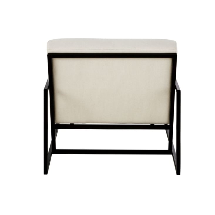 Maisons du Monde Citizen - Sillón de algodón beige y patas de acero negro Grandes descuentos