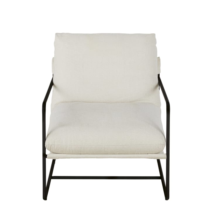 Maisons du Monde Van - Sillón beige con patas de acero negro Liquidación