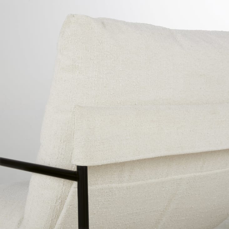 Maisons du Monde Van - Sillón beige con patas de acero negro Liquidación