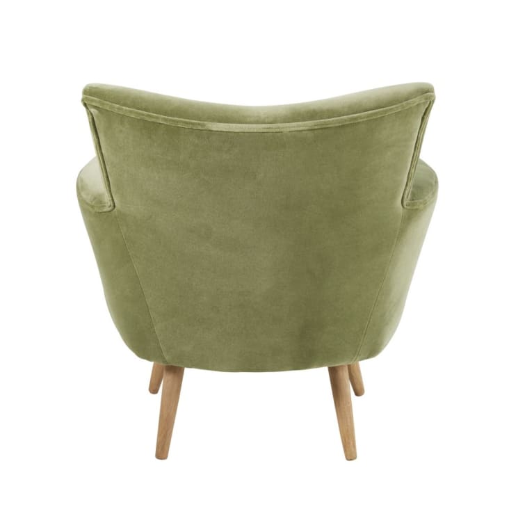 Maisons du Monde Sao Paulo - Sillón de terciopelo verde caqui con efecto envejecido Limitado a 3 días