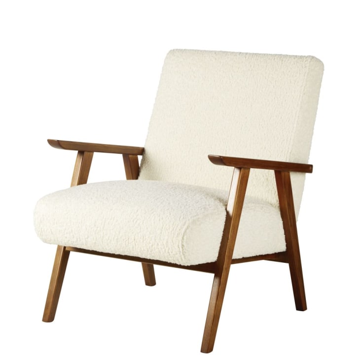 Maisons du Monde Hermann - Sillón de rizo blanco y fresno macizo Ahorra y exporta