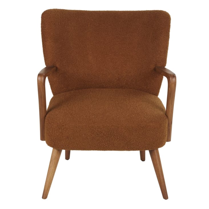 Maisons du Monde Meyer - Sillón de rizo de color ladrillo En oferta