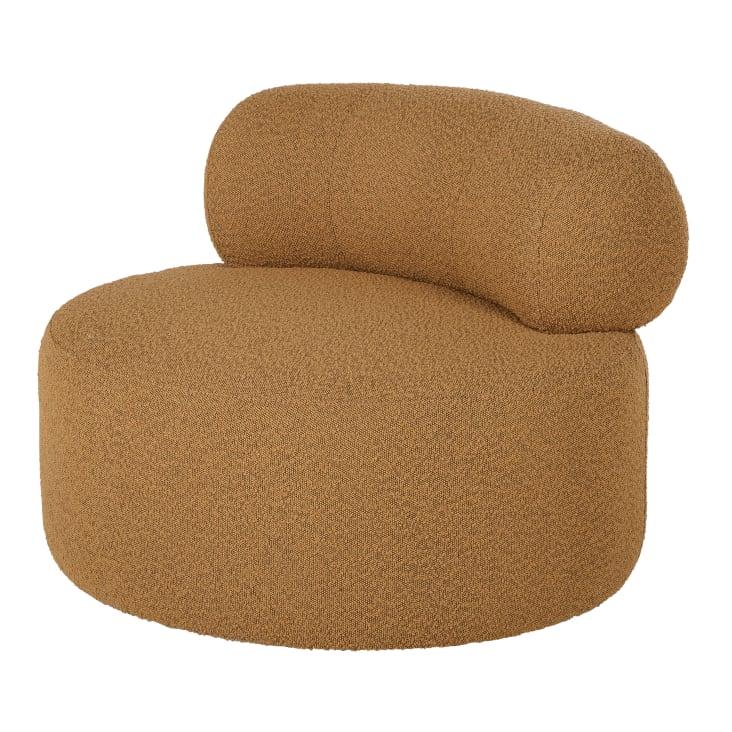 Maisons du Monde Swivel - Sillón giratorio de tela ocre efecto lana rizada Libre de impuestos