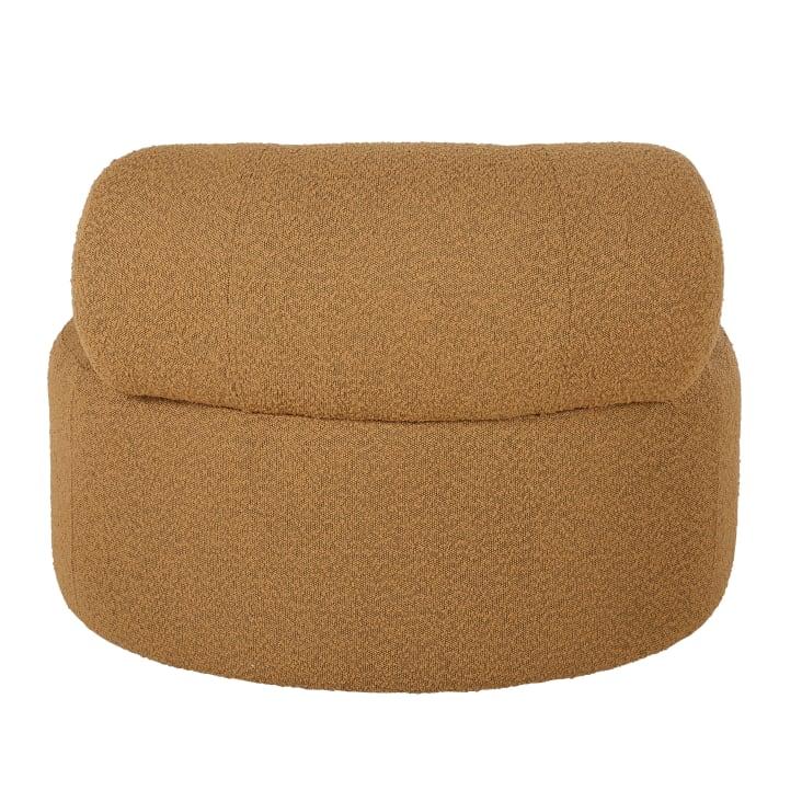 Maisons du Monde Swivel - Sillón giratorio de tela ocre efecto lana rizada Libre de impuestos