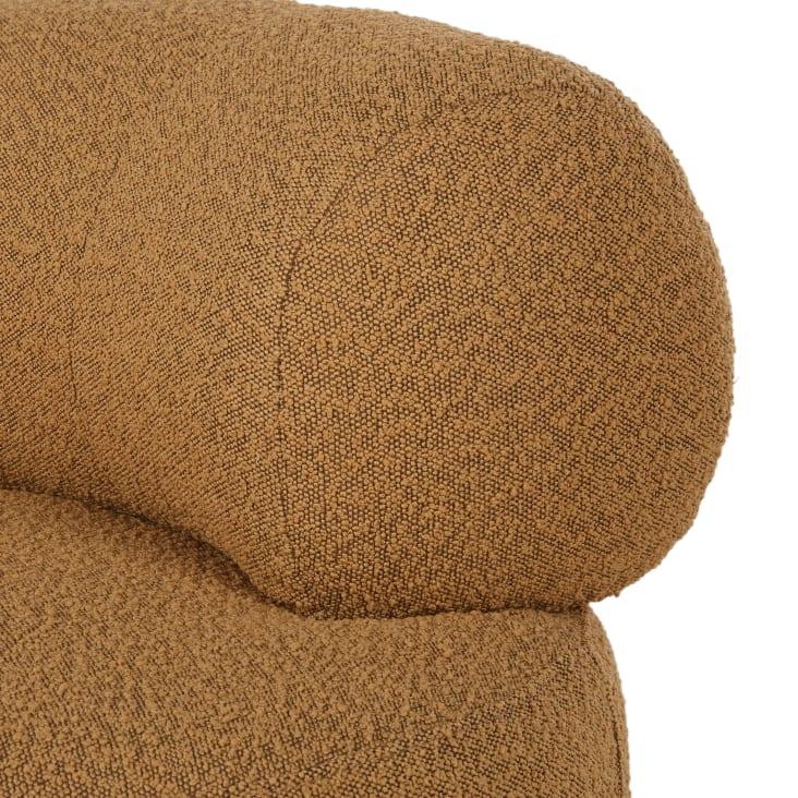 Maisons du Monde Swivel - Sillón giratorio de tela ocre efecto lana rizada Libre de impuestos