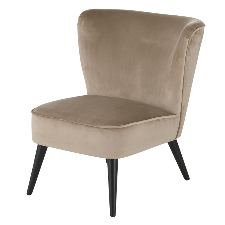 Maisons du Monde Palm - Sillón vintage y terciopelo beige