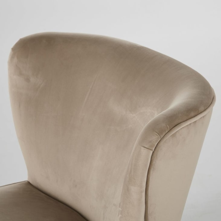 Maisons du Monde Palm - Sillón vintage y terciopelo beige Descuentos del mes