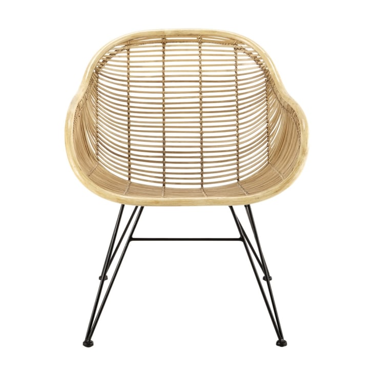 Maisons du Monde Pitaya - Silla de mimbre y patas de acero negro Oferta exclusiva