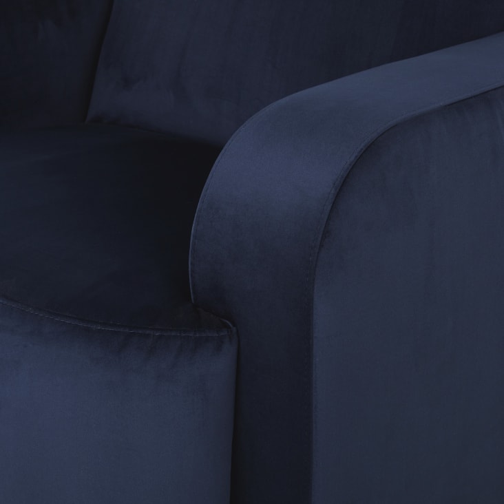 Maisons du Monde Fareed Business - Sillón profesional de terciopelo azul oscuro Descuento por venta flash