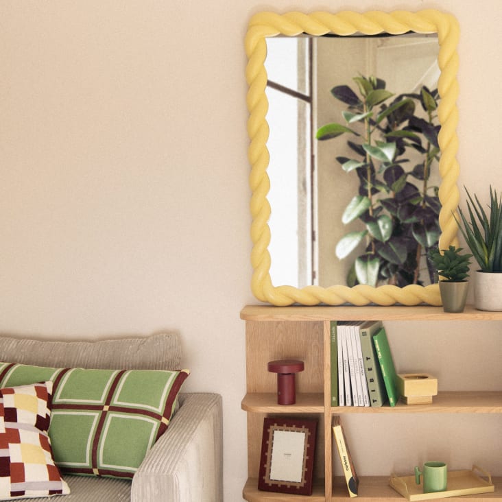 Maisons du Monde Louma - Espejo rectangular amarillo 70x100 cm Rebajas de fin de temporada