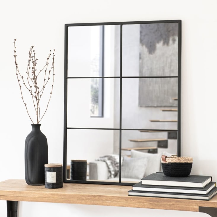 Maisons du Monde CORBARA - Espejo de metal negro 60x80 Devoluciones gratuitas