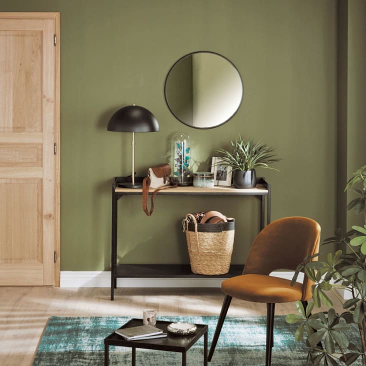 Maisons du Monde FLICK - Espejo redondo de metal negro D.60 En línea