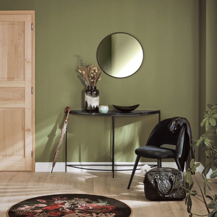 Maisons du Monde FLICK - Espejo redondo de metal negro D.60 En línea