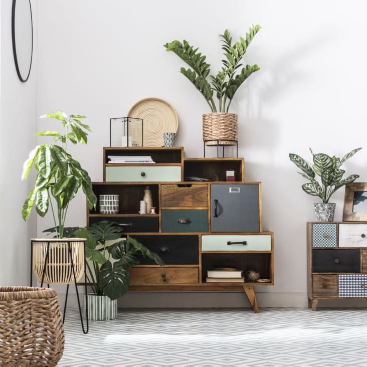 Maisons du Monde FLICK - Espejo redondo de metal negro D.60 En línea