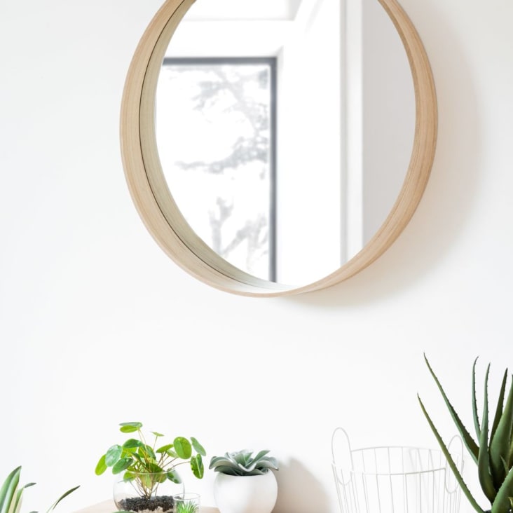 Maisons du Monde GABRIEL - Espejo redondo beige D. 70 Outlet