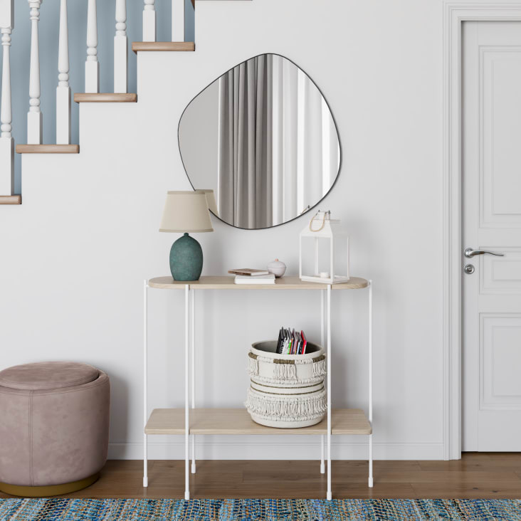 Maisons du Monde ALLAN - Espejo ovalado de metal negro 79 x 73 Outlet online