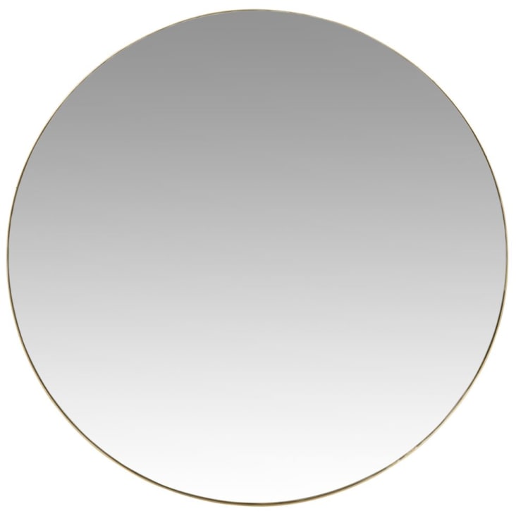 Maisons du Monde CLEMENT - Espejo redondo de metal dorado D.90