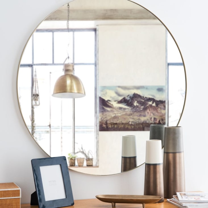 Maisons du Monde CLEMENT - Espejo redondo de metal dorado D.90 Rebajas online