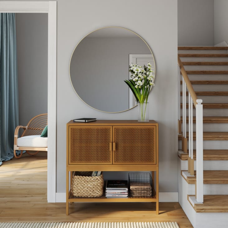Maisons du Monde CLEMENT - Espejo redondo de metal dorado D.90 Rebajas online