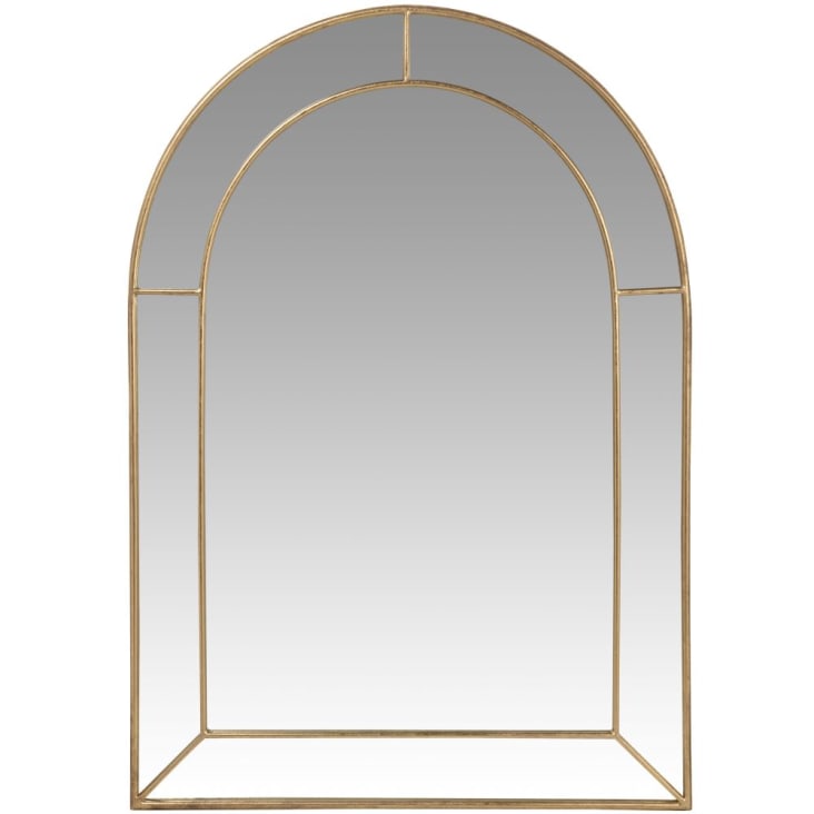 Maisons du Monde MALAYA - Espejo de arcada en metal dorado 70x100