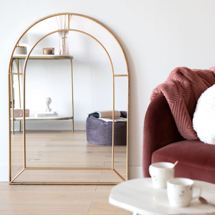 Maisons du Monde MALAYA - Espejo de arcada en metal dorado 70x100 Envío gratis