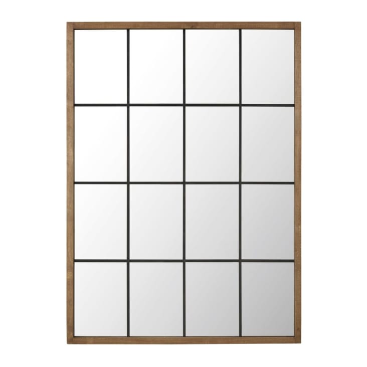 Maisons du Monde DENYS - Espejo ventana de pino y metal con efecto envejecido 121x165