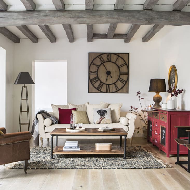 Maisons du Monde DENYS - Espejo ventana de pino y metal con efecto envejecido 121x165 Oferta especial