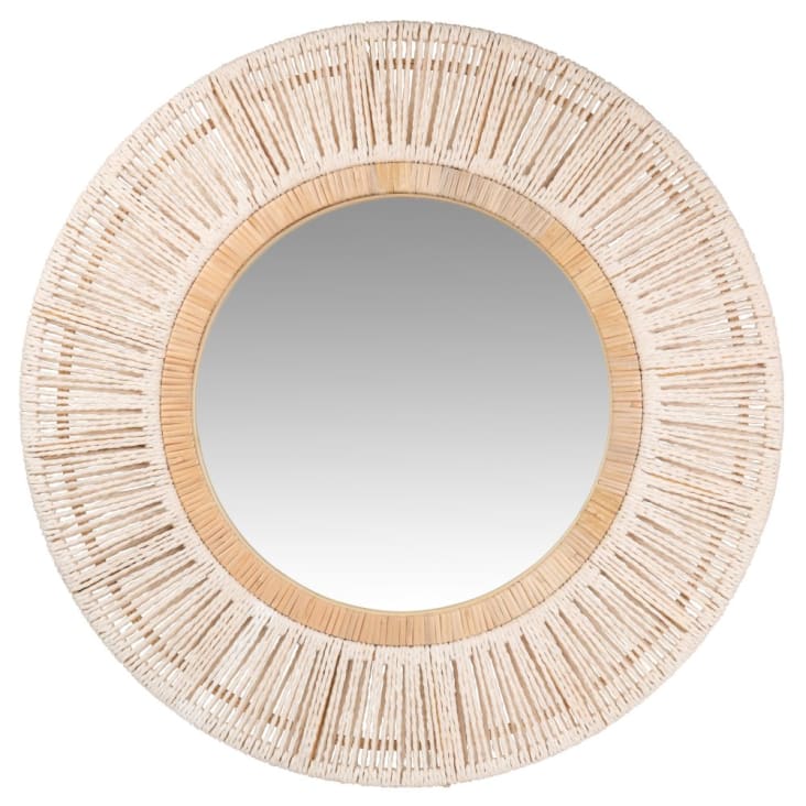 Maisons du Monde SAFI - Espejo redondo trenzado blanco D.70 Envío gratis