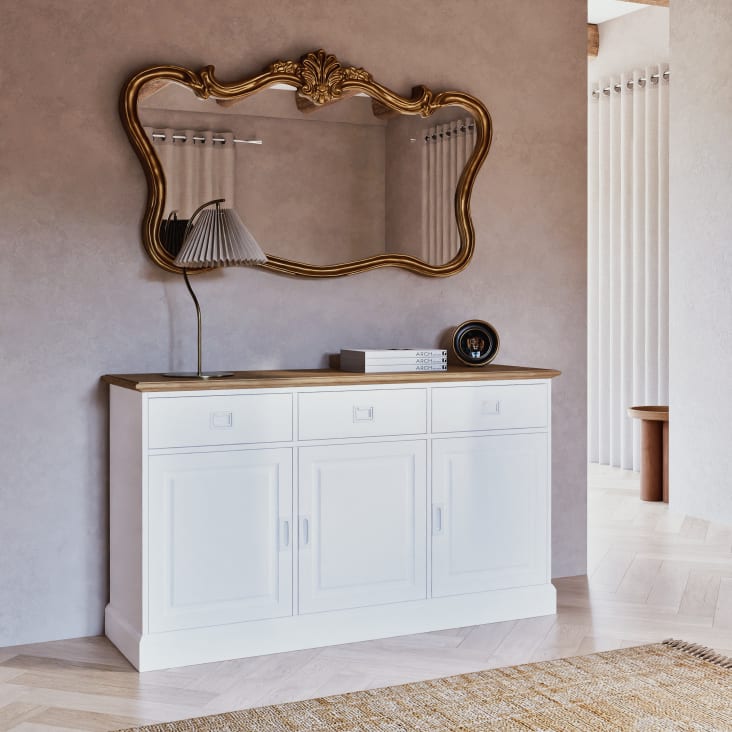 Maisons du Monde VALENTINA - Espejo rectangular con molduras doradas 140 x 80 Últimos 3 días