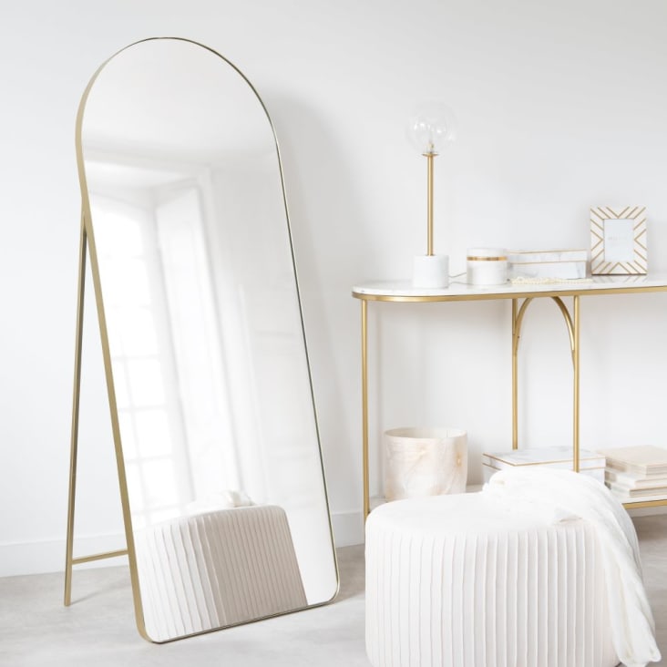 Maisons du Monde LISA - Espejo grande y arqueado de metal dorado 60 x 150 cm ÚLTIMAS EDICIONES