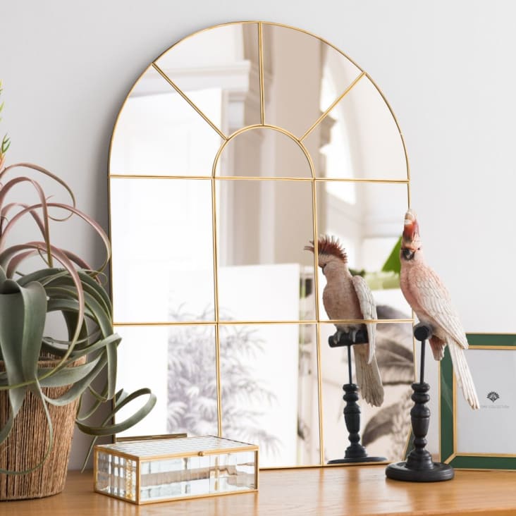 Maisons du Monde ORANGERIE - Espejo de metal dorado 50x70