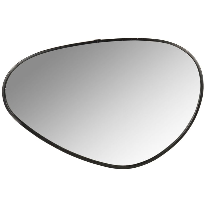 Maisons du Monde FAUSTO - Espejo ovalado de metal negro 43 x 65 Precio de fábrica