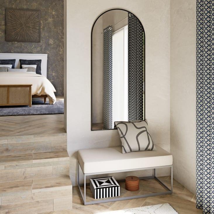 Maisons du Monde JULIO - Espejo de metal negro 65x140 Promoción por tiempo limitado