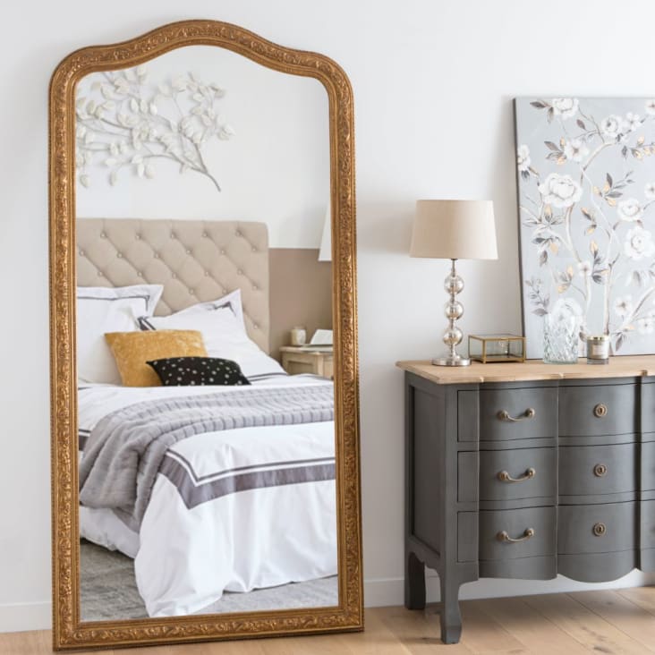 Maisons du Monde FONTENAY - Espejo grande tallado dorado 100x200 Oferta especial de fábrica