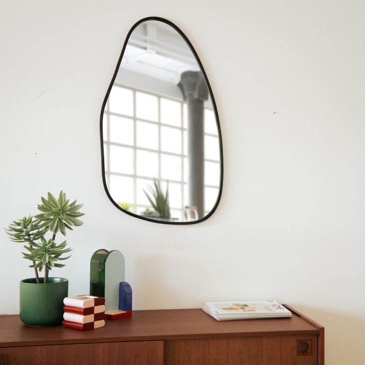 Maisons du Monde Gunnar - Espejo de metal negro de 46x79 cm Promoción trimestral