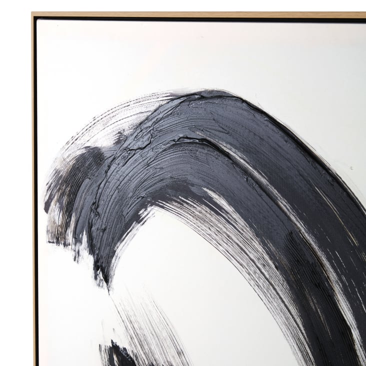 Maisons du Monde Soho - Cuadro abstracto negro y blanco 100x141 cm Superdescuento
