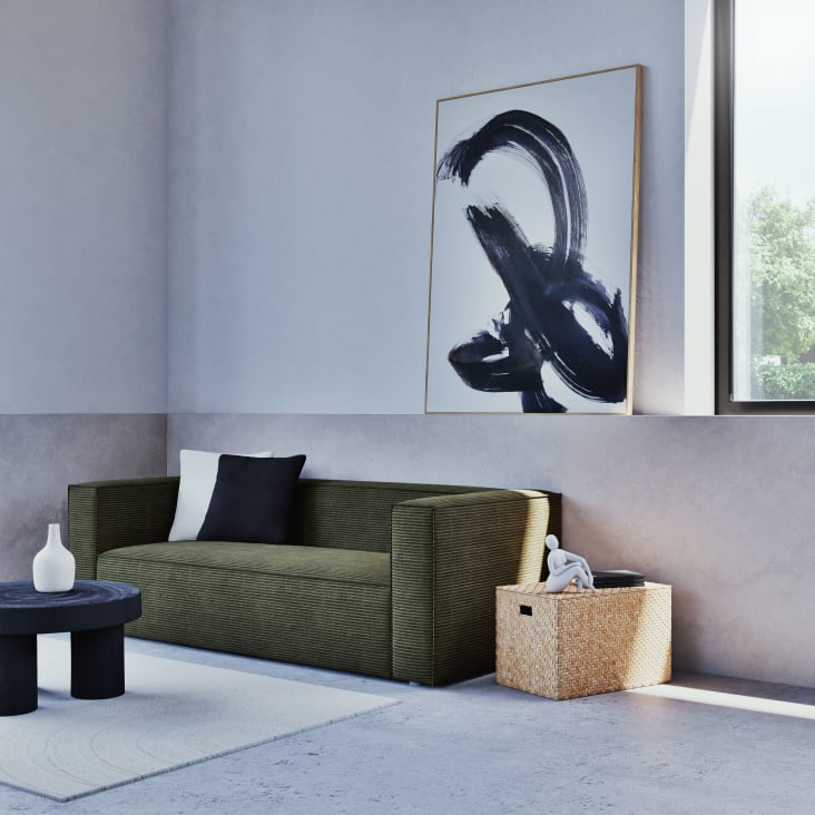 Maisons du Monde Soho - Cuadro abstracto negro y blanco 100x141 cm Superdescuento