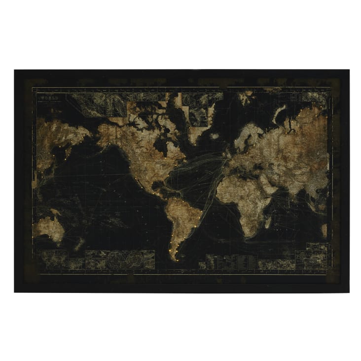 Maisons du Monde PRESCOTT - Marco luminoso con mapamundi negro 180x120 Tienda de fábrica