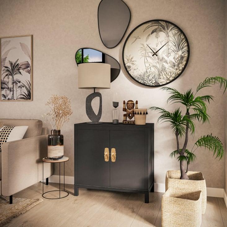 Maisons du Monde SORIANO - Díptico con estampado de jungla blanco gris y beige 104 x 90 Limitado a 3 días